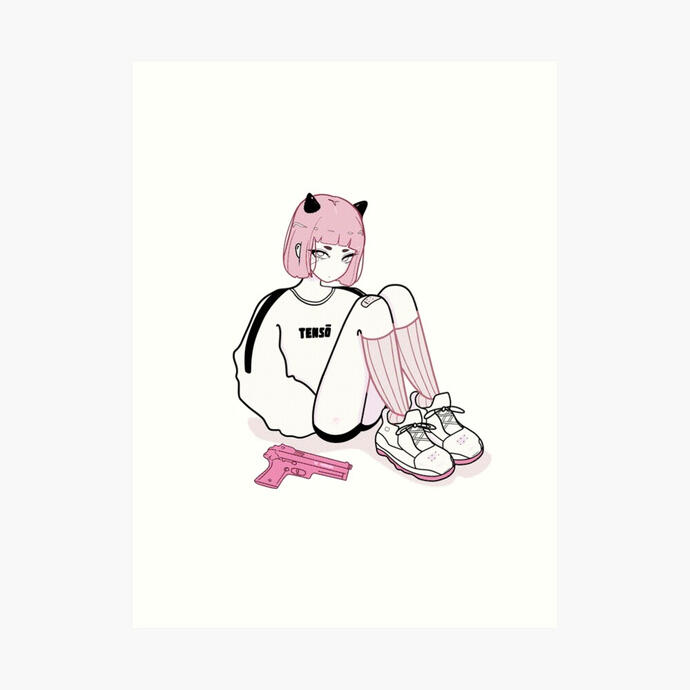 Streetwear Anime Girl Print