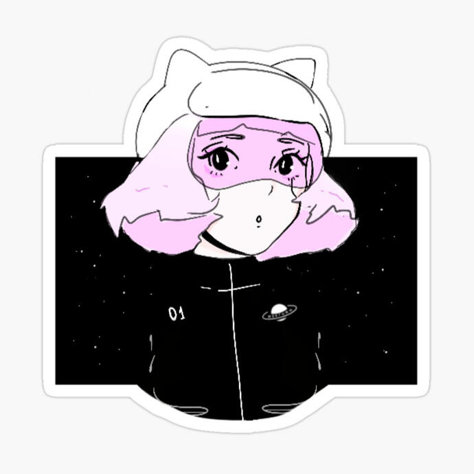 Anime Girl Space Cat